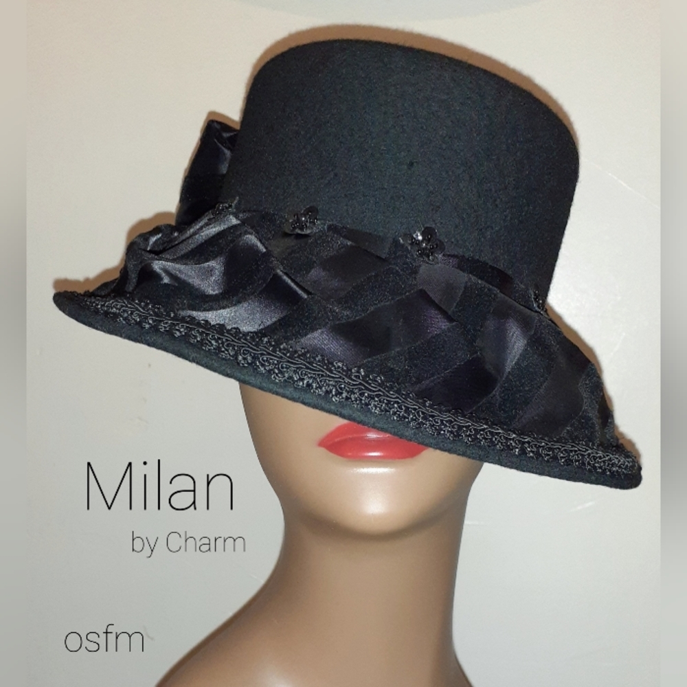 Milan by Charm Classy Black Hat